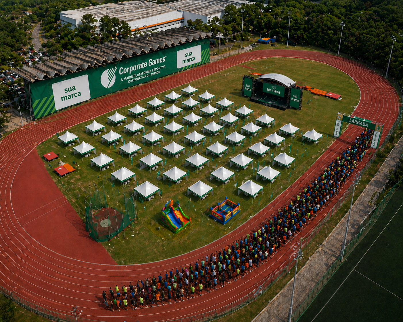 Vista aérea do Corporate Games no Centro Olímpico de São Paulo
